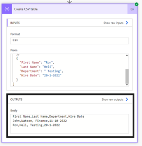 Power Automate Create CSV table from Array - Rishan Solutions