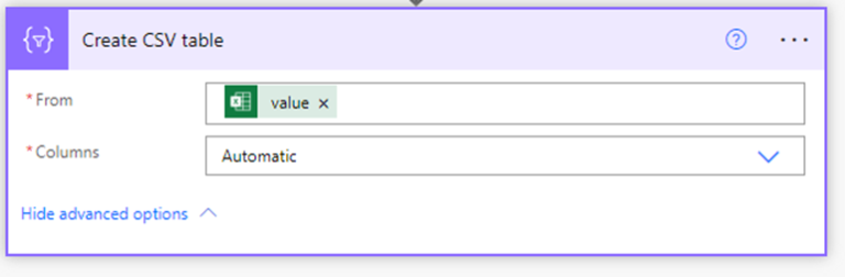 Power automate create CSV table from excel file - Rishan Solutions